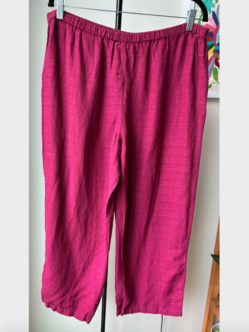 Eileen Fisher Raspberry Red Pull-On Pants - Italian Fabric - Size M